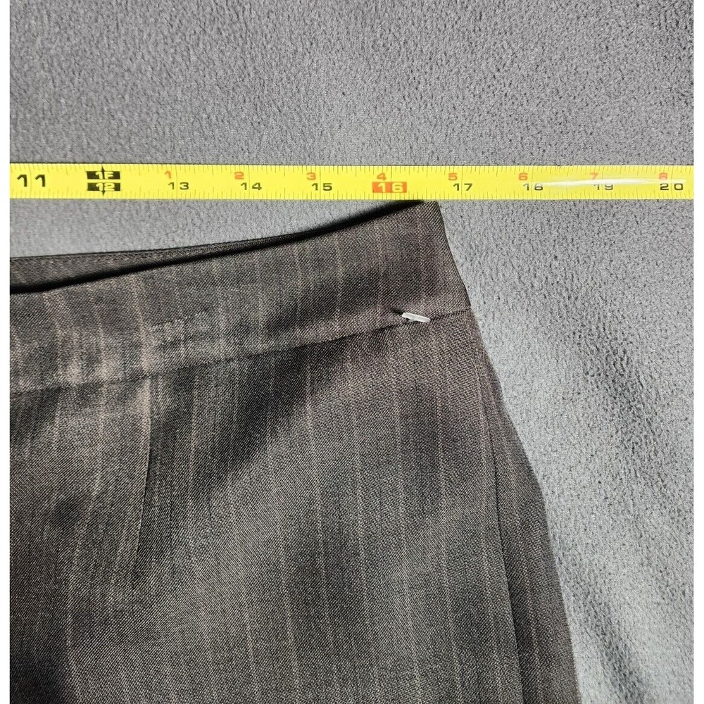 Kasper Pants Womens Size 10 Brown Striped Chino Casual Ankle Buttons Zip - Picture 8 of 16